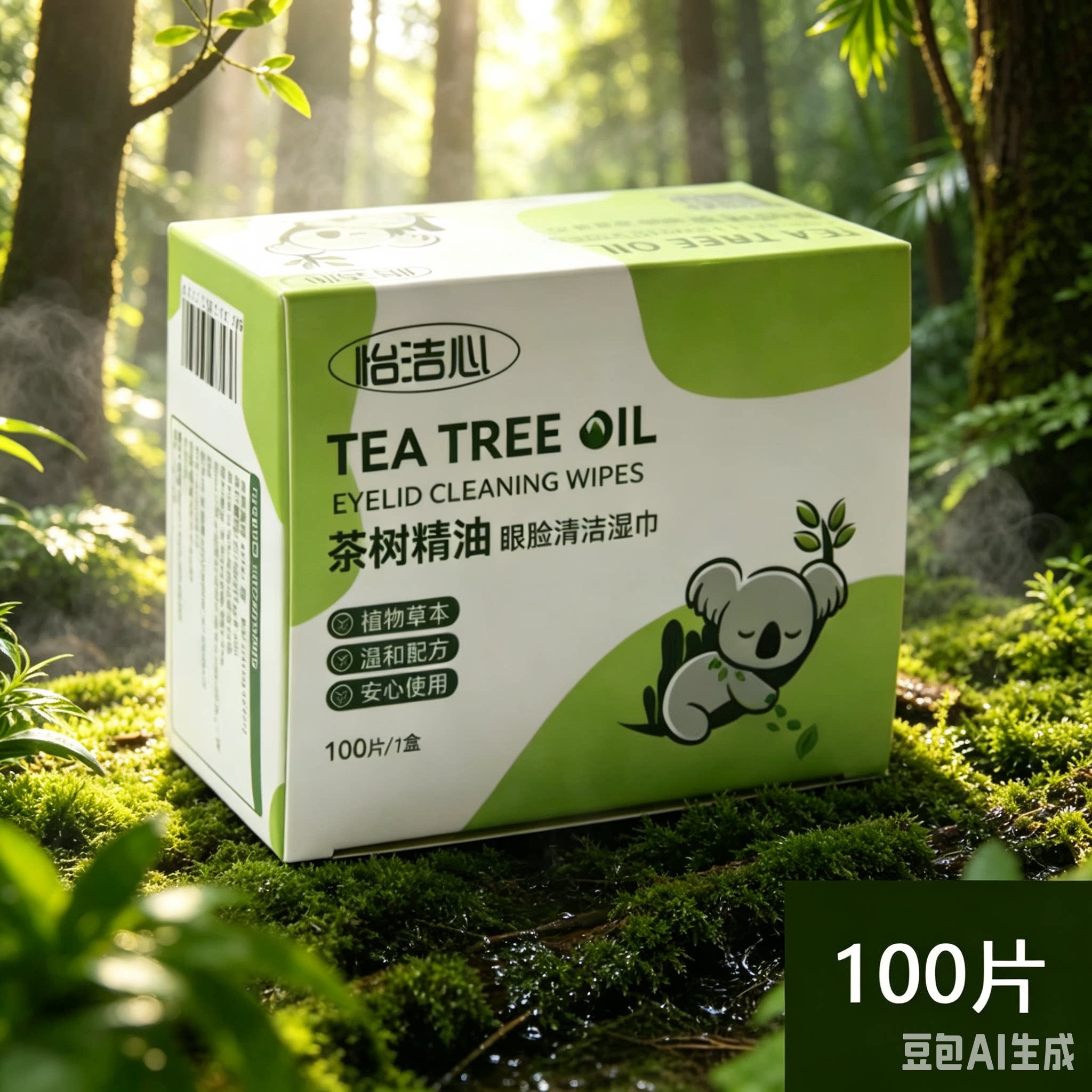 眼睑除螨湿巾批发一次性家用茶树精油清洁湿巾眼部护理湿纸巾CJ
