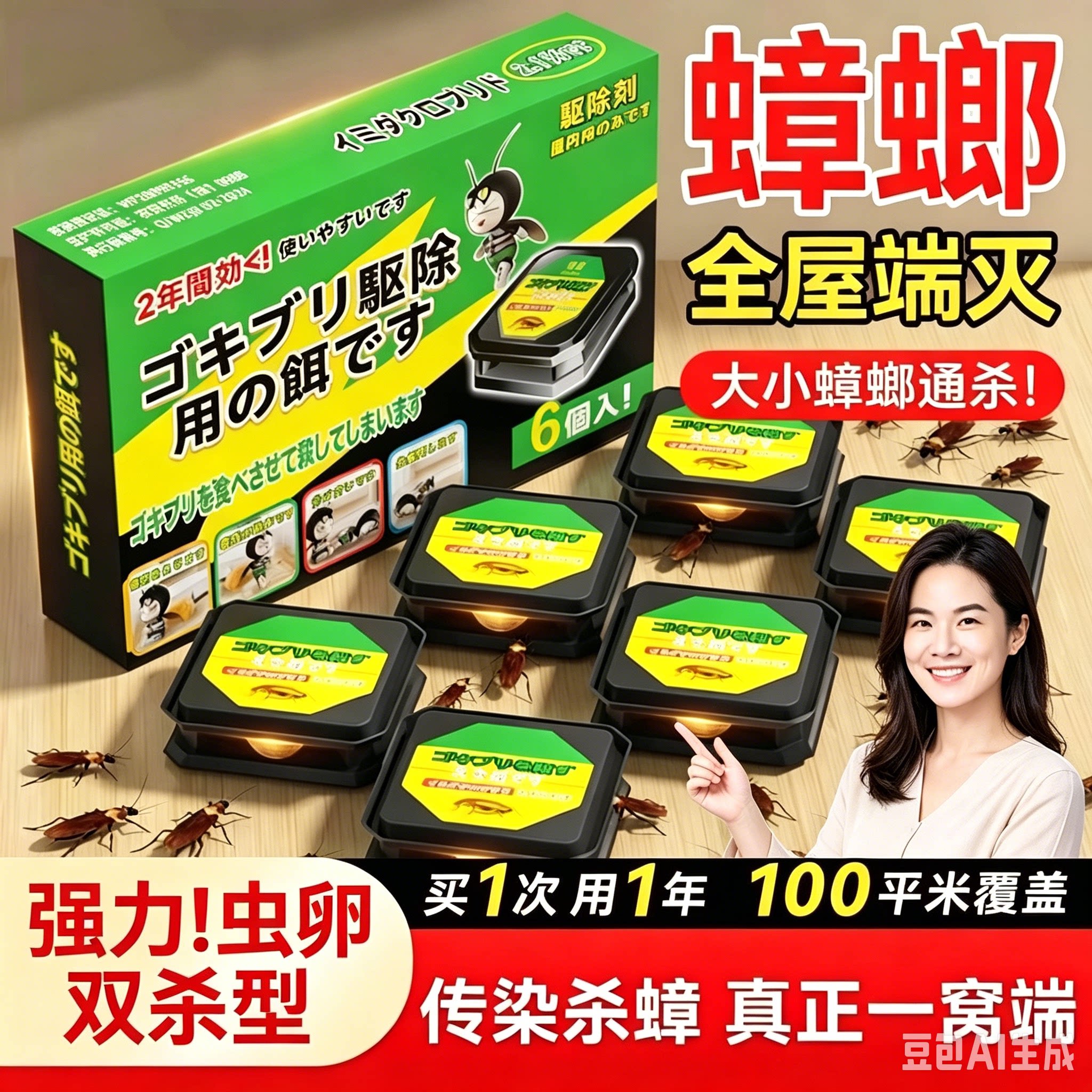 【蟑螂胶饵】家用呋虫胺室内灭杀驱蚊酒店卫生间灭除驱虫灭蟑CZ2