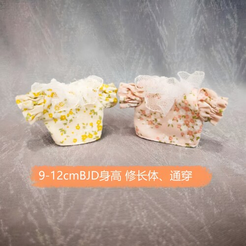 12分迷你BJD娃衣法式碎花蕾丝露肩小上衣ob11/GSCYMY素体百搭内搭