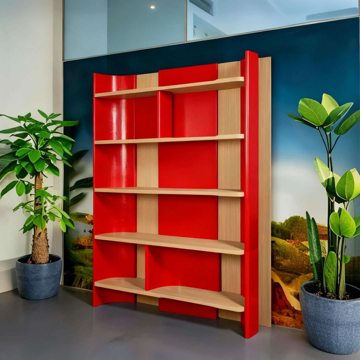 北欧钢琴烤漆书柜书架创意个性设计实木博古架现代简约置物架整装