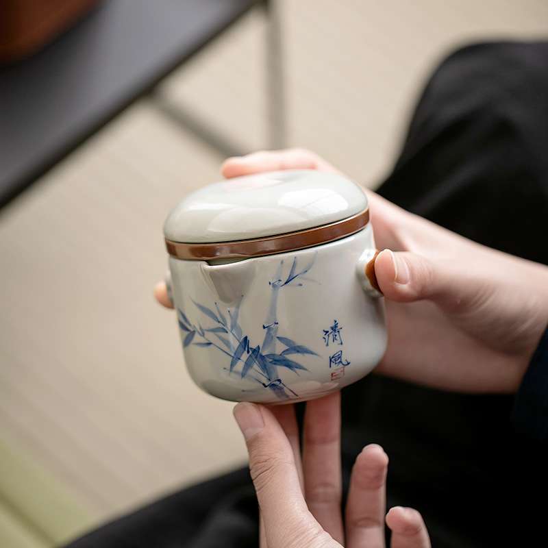便携式旅行茶具小套装随身户外露营快客杯一壶二杯带过滤泡茶壶