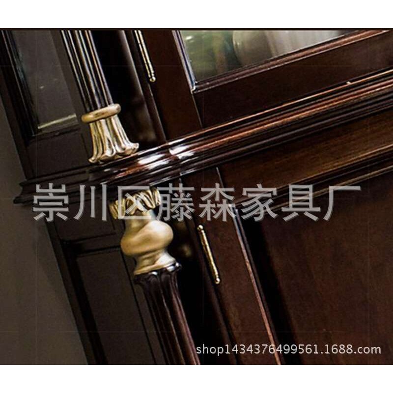 美式新古典酒柜复古描金酒柜储物柜法式雕花客厅酒柜装饰柜