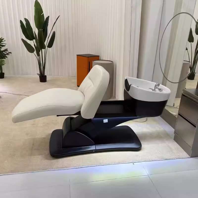 网红养生理疗电动升降洗头床发廊专用旋转坐式日式半全躺冲水床