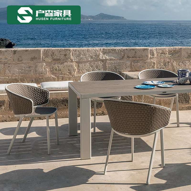 户外休闲桌椅庭院藤编阳台三件套组合设计师藤椅别墅酒店餐厅家具