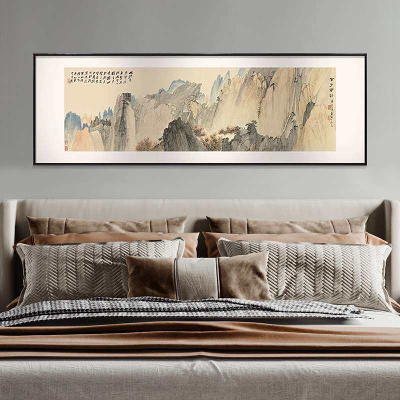 新中式玄关装饰画客厅山水走廊过道挂画现代简约水墨禅意壁画