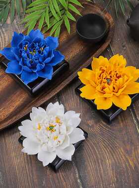 纯手工非遗陶瓷花车载牡丹花车内空间装饰居家办公摆件伴手礼摆件