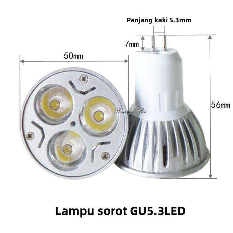 GU5.3 GU10 E27 MR16节能LED灯杯3W白暖白光天花暗槽室内背景射灯