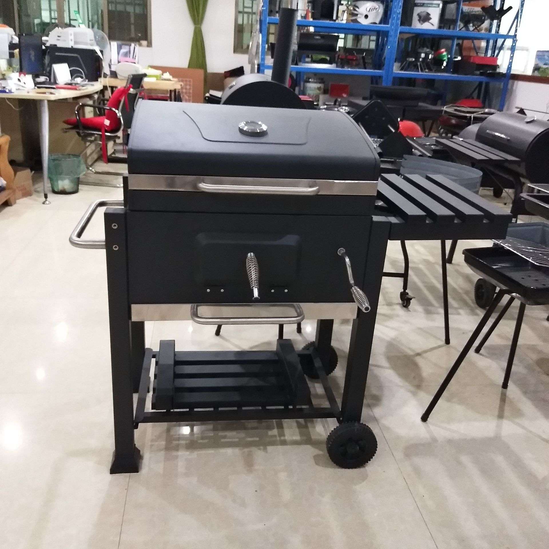 厂家直供bbq大四方炉木炭大型烧烤炉庭院聚会烧肉架户外烧烤用具