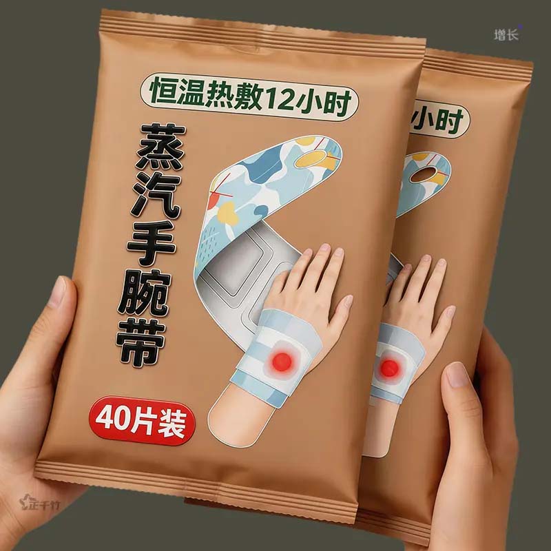 艾草手腕蒸汽热敷贴草本养护加热护腕带便携护手暖手缓解手部酸痛