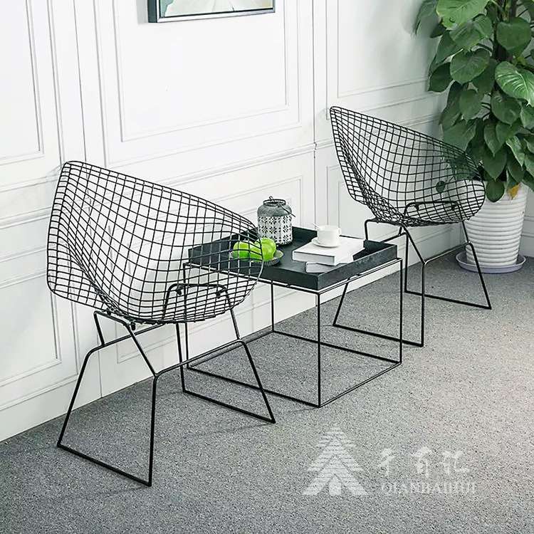 北欧奶茶店户外铁艺茶几 简约凹槽客厅卧室边几服装店花店小方桌