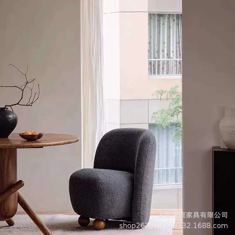 中古风客厅设计师创意小牛椅布艺沙发椅书房椅餐椅民宿客栈家具