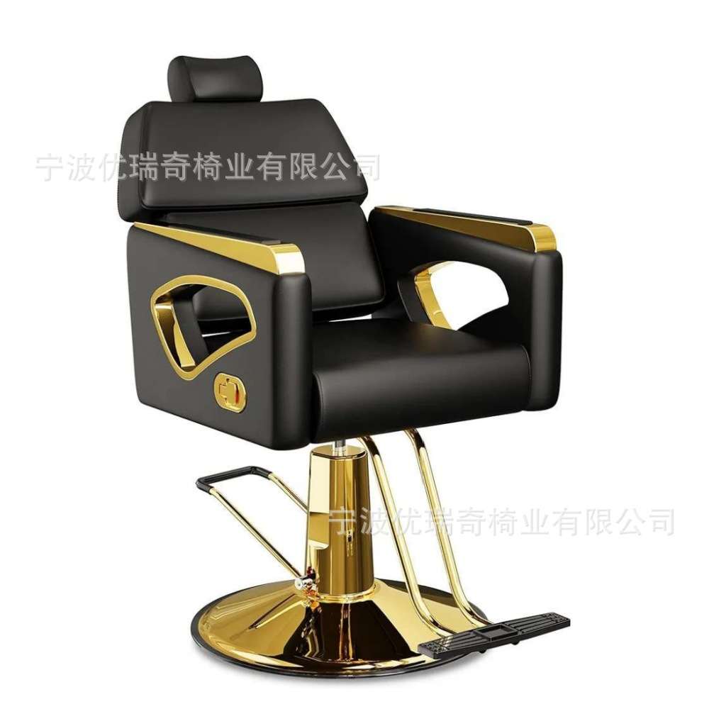 理发店不锈钢美发椅带脚踏理容椅剪发椅发廊化妆椅理发椅子厂家