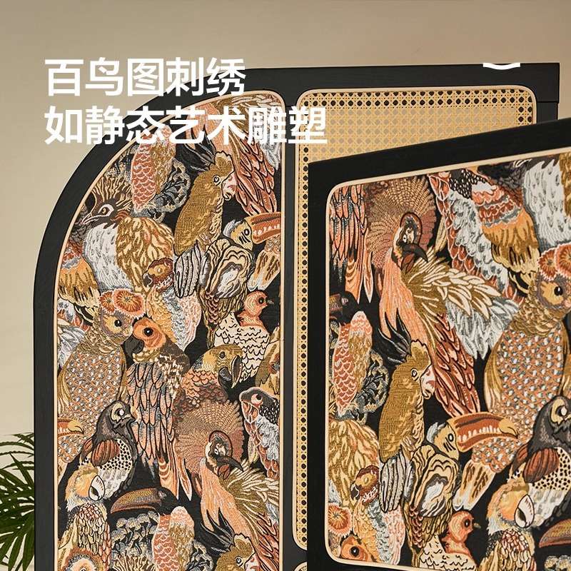 复古玄关屏风隔断入户客厅正对门遮挡中古风镂空可移动实木玄关门