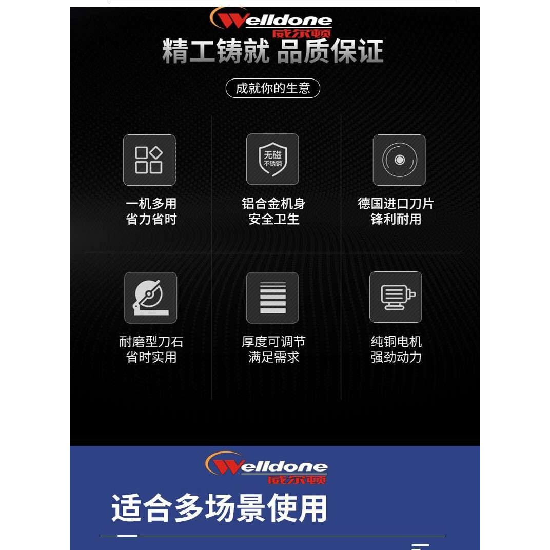 威尔顿10寸半自动切片机WED-B250B3冻肉羊肉卷肥牛火锅商用刨肉机