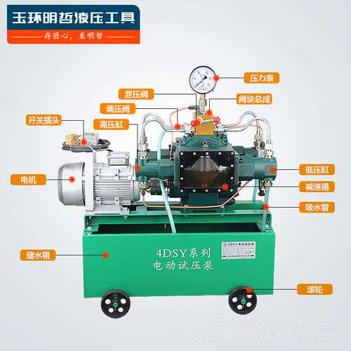 电动试压泵4dsy25-1000公斤管道试压机四缸高压水管打压机打压泵