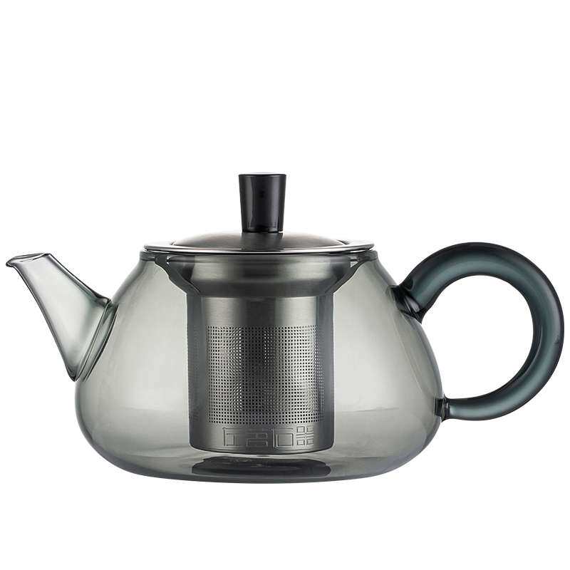 左茗右器耐热玻璃茶壶茶水分离家用茶具不锈钢超细茶滤小号煮茶壶