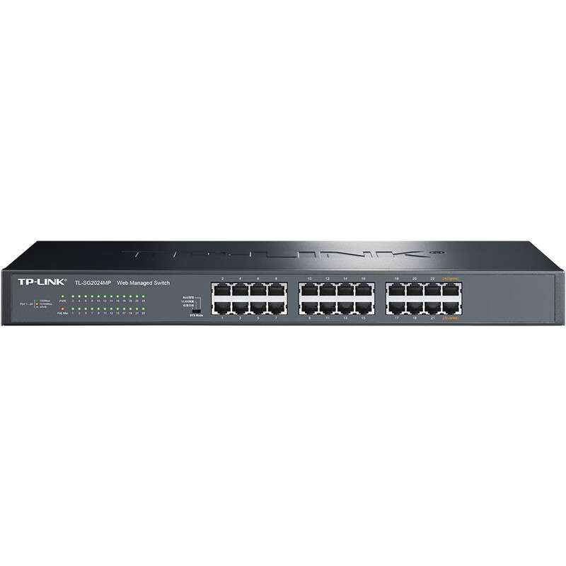 TP-LINK TL-SG2024MP 24口千兆WeB网管PoE供电交换机AP监控供电