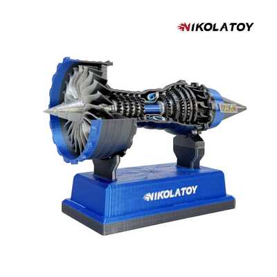 NIKOLATOY航空引擎迷你模型Trent900飞机涡扇发动机模型可启动