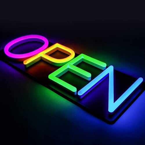 led sign billboard广告牌发光字高亮标识招牌OPEN BAR 霓虹灯牌