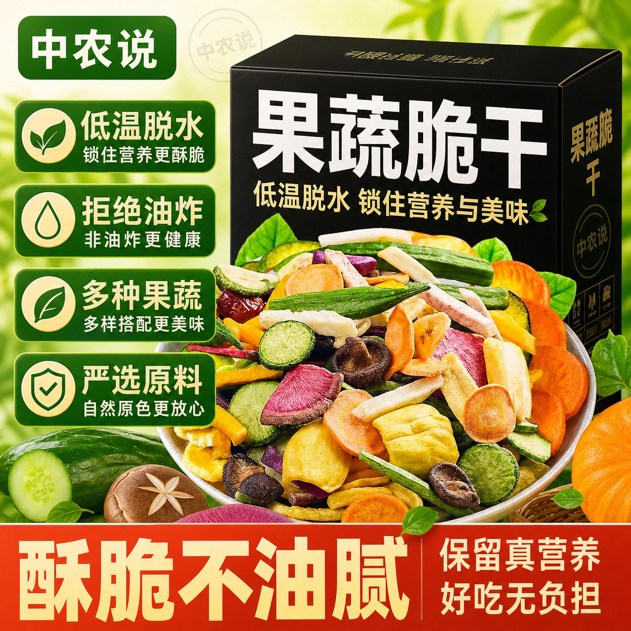 【中农说】水果干蔬菜冻干混合装独立小包装无糖无添加官方旗舰店