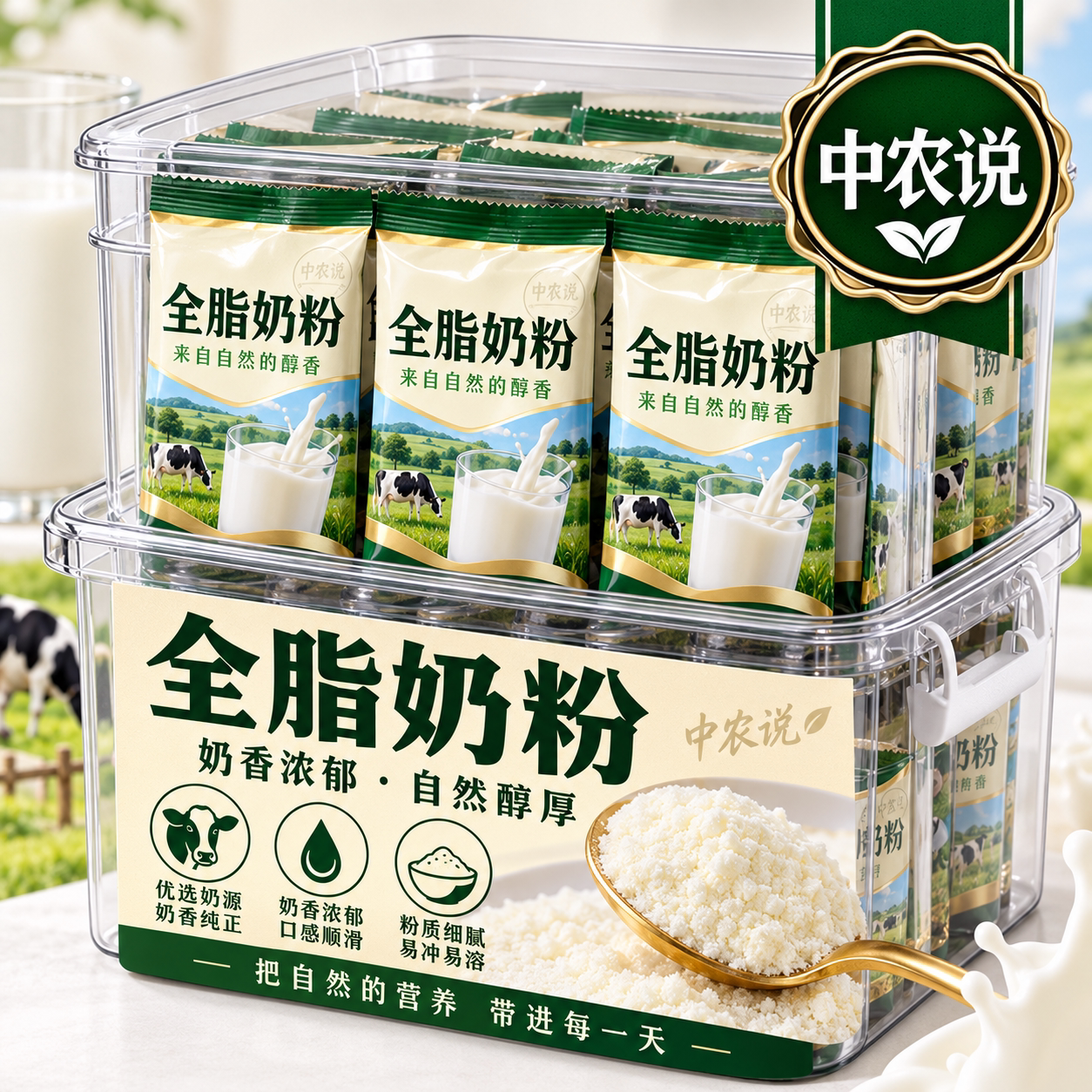【中农说】2026年新货全脂奶粉正宗高钙奶茶高品质正品官方旗舰店