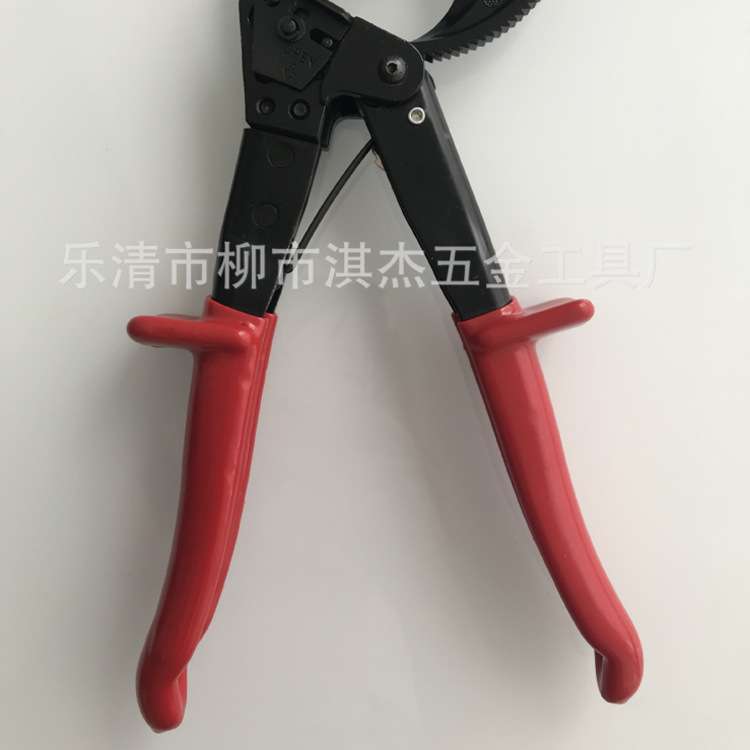 电缆剪棘轮式半月形金属齿轮电缆剪多规手动线钳大头工具钢电缆剪