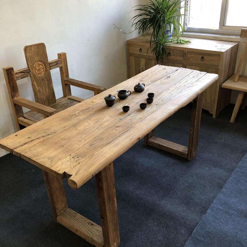 实木长条凳老榆木风化木单人凳双人长板凳复古老门板茶桌凳餐桌凳