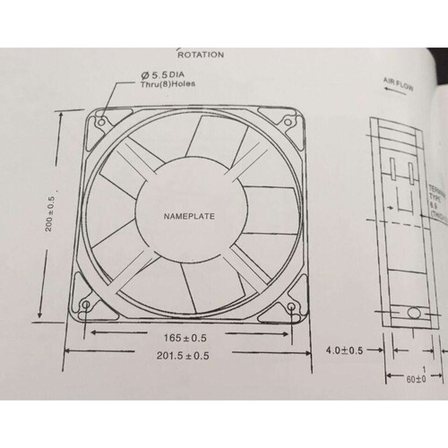 G20060HA2BL-C   200*200*60 0.48A 65W  AC220V散热风扇轴流风机