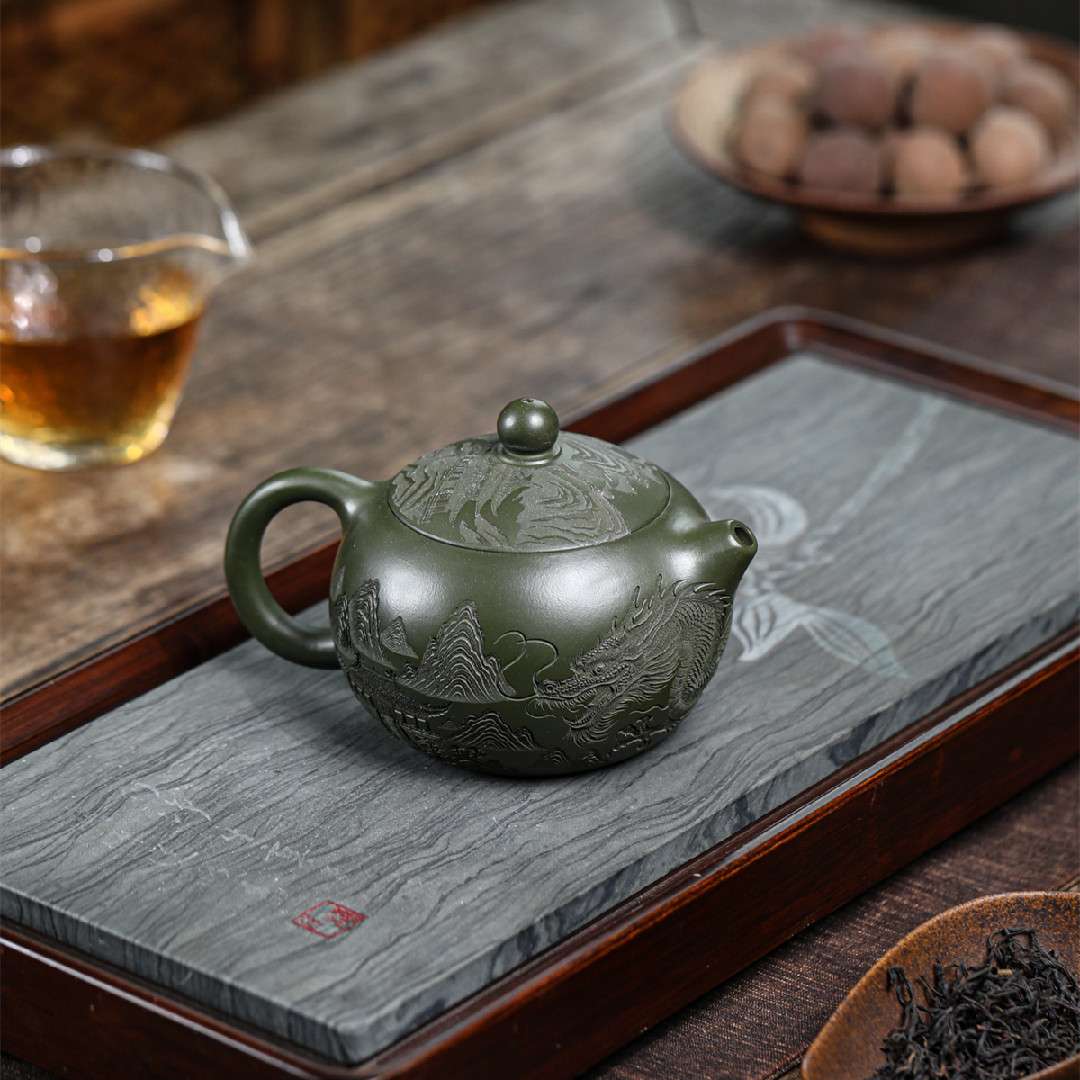 龙西施 宜兴紫砂壶原矿绿泥匠心手制精美紫砂茶壶茶具