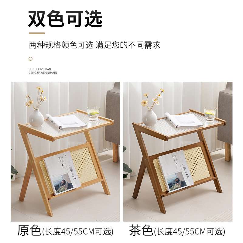 沙发边茶几轻奢小户型小桌子茶水间移动茶台客厅家用简约玻璃角几