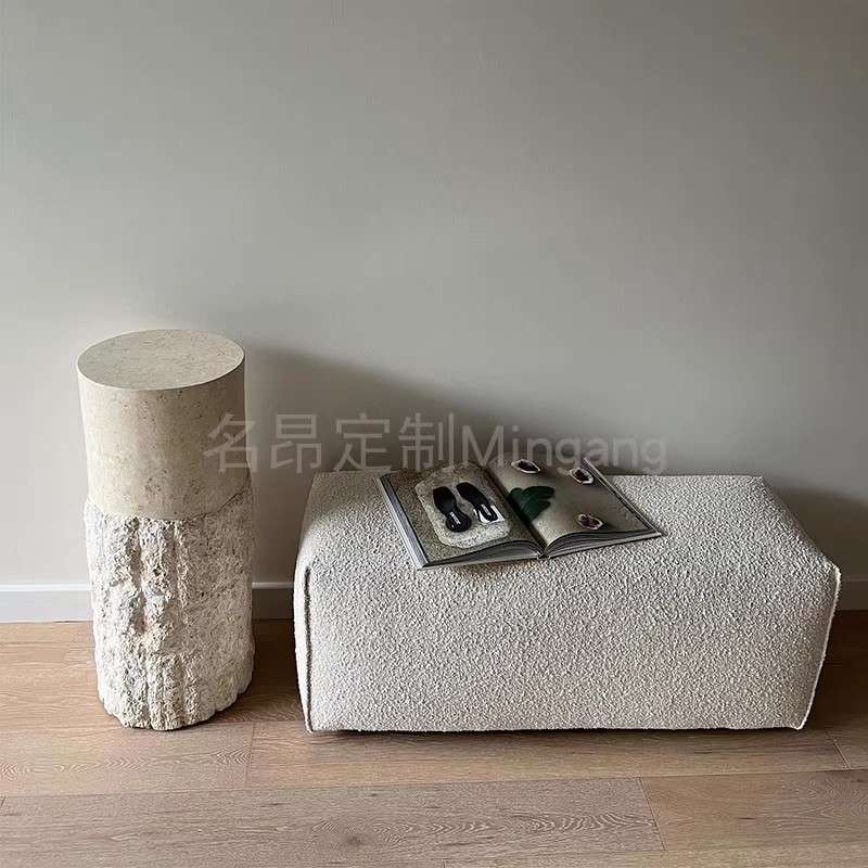 天然石材立柱客厅摆件装饰柱子设计师款式花架