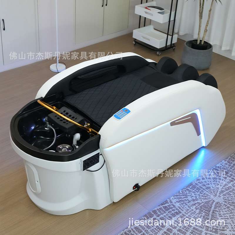 电动头疗洗头按摩床恒温水循环养发熏蒸发廊理发店项目拓客洗头床