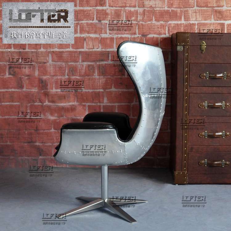 铝皮铆钉个性电脑转椅LOFT工业风金属办公椅咖啡椅客厅书房家具