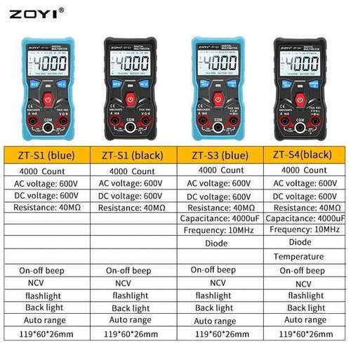 ZOYI众仪ZT-S1智能数字万用表 全自动电容电流表万用表ZT-S4