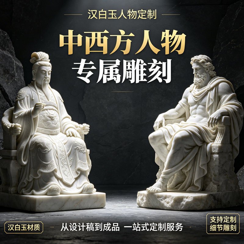 定制款专拍曲阳石雕汉白玉大理石东西方厂家直销定制工艺品雕塑