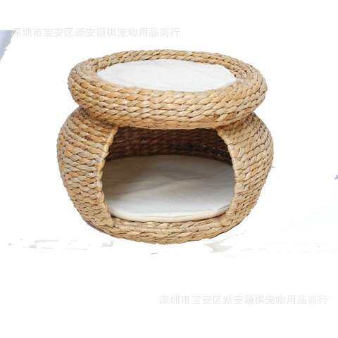 香蕉叶编织鼓形猫窝宠物用品猫窝狗窝猫家具猫咪窝一个代发猫咪窝