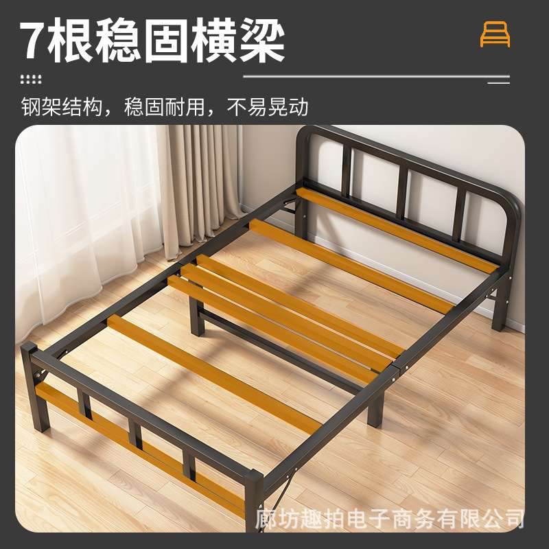 跨境折叠床单人家用简易床办公室睡觉宿舍午休小床出租屋留宿铁床图片