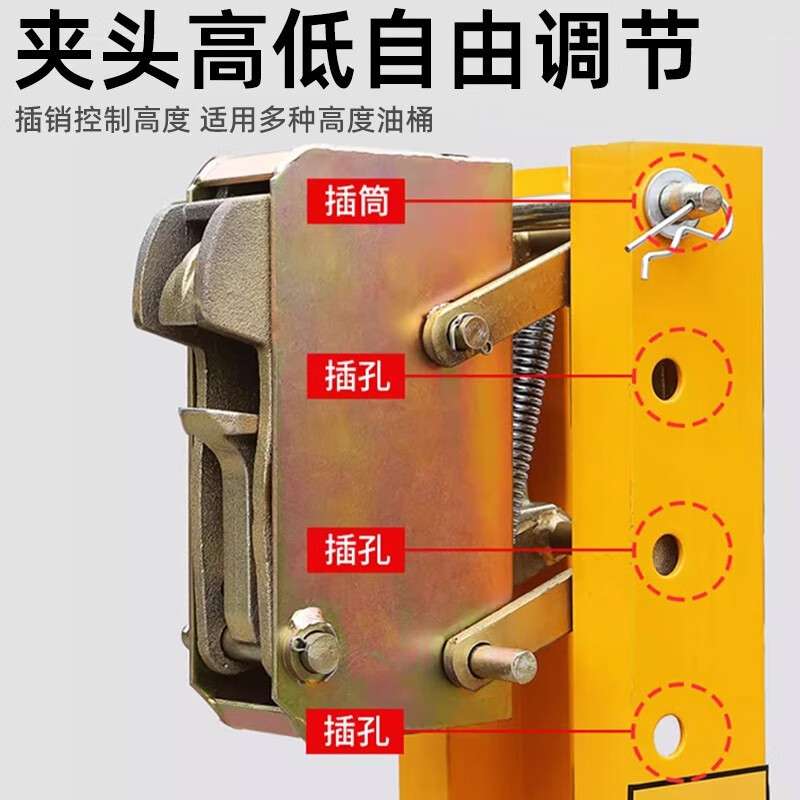 油桶夹具叉车装卸夹桶器搬运车1000kg重型圆桶鹰嘴式起重钳夹吊钳