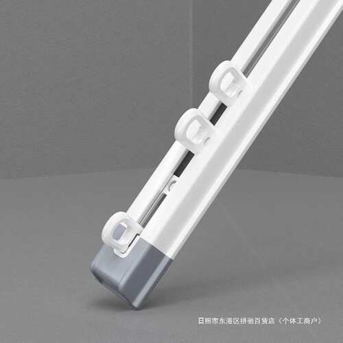 窗帘伸缩轨道单轨窗帘杆可伸缩顶装侧装滑轨铝合金直轨导轨振尾荣