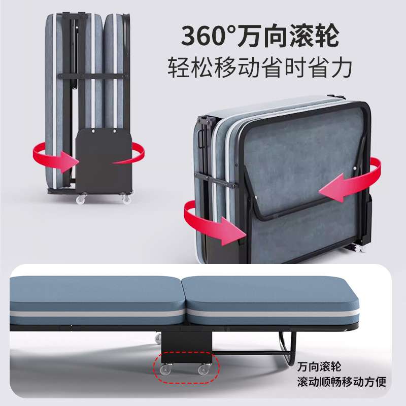 三折床办公室午休折叠床单人木板海绵床简易床沙发床成人午睡床