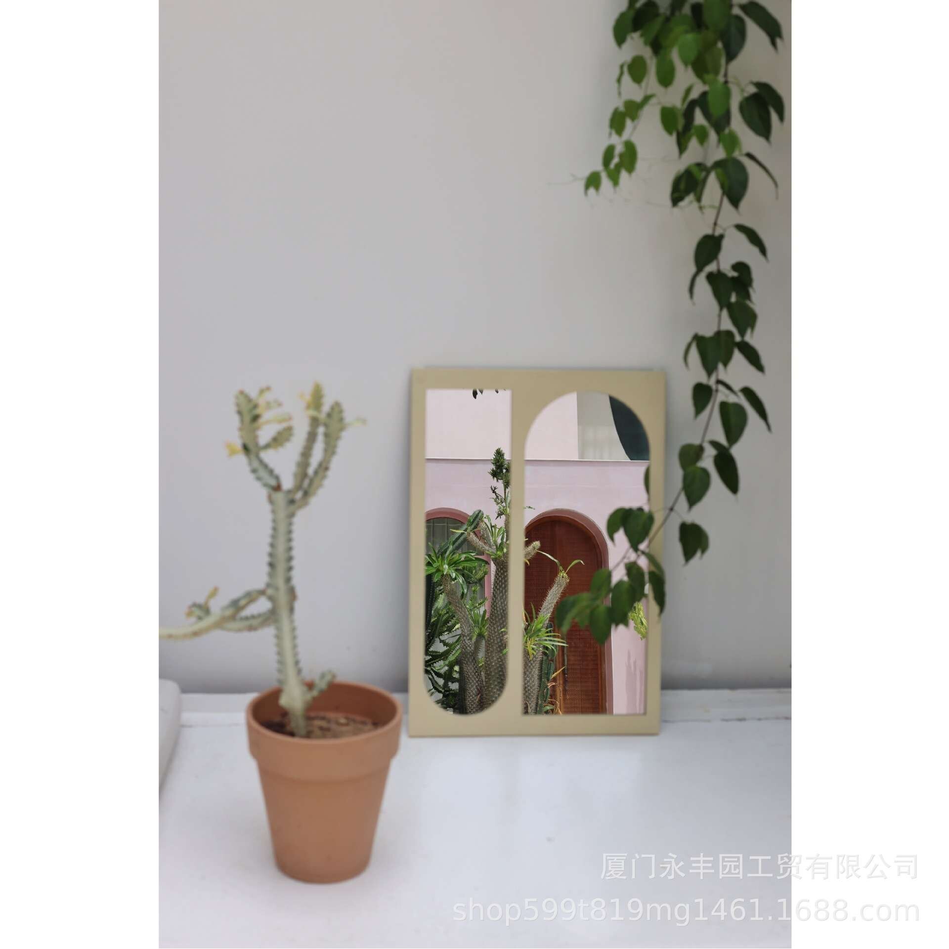 嘻物所复古北欧装饰镜挂镜现代简约艺术设计客厅摆件几何拱门壁饰