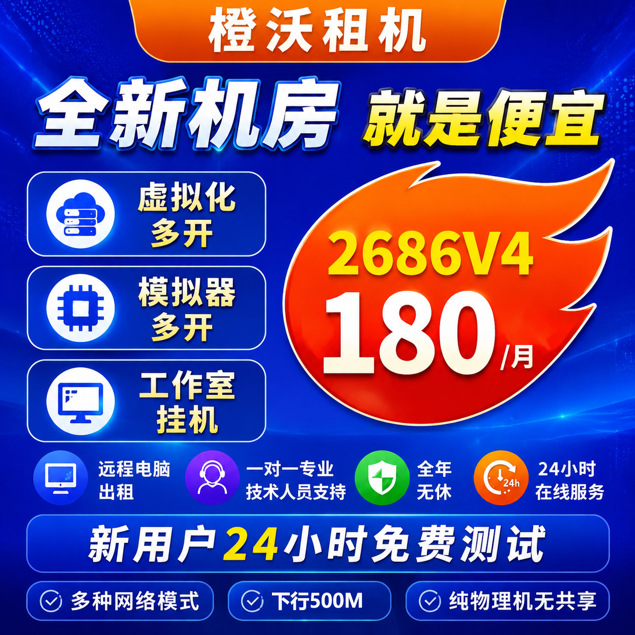 云电脑远程服务器物理机租赁虚拟机模拟器多开直播工作室渲染租用图片