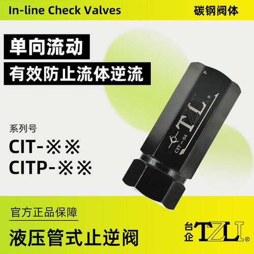 单向阀CIT-02 CIT- 03 04 06 08 10 12 16TZLI自立液压逆止阀台企