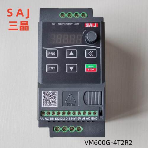 SAJ三晶变频器VM600G-4T2R2三相380V调速控制器2SR75 1R5 220单相