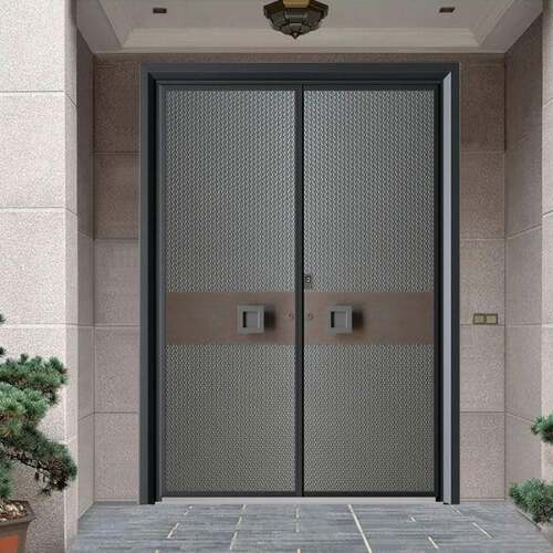 农村乡村对开门铸铝门别墅大门双开门家用自建房子母铜进户入户门