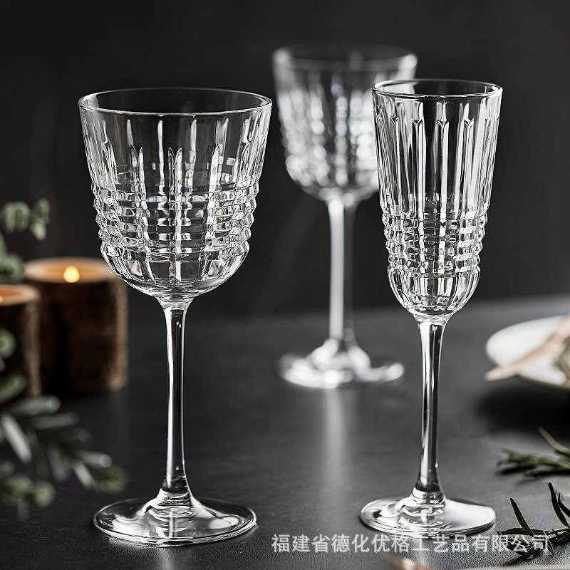 法国CDA水晶玻璃葡萄红酒杯高脚杯家用轻奢高档香槟杯鸡尾酒杯子