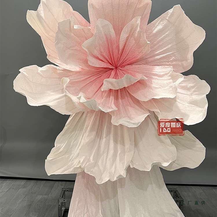 大型婚礼背景纸花婚庆仿真褶皱纸艺美塑花橱窗装饰定 制巨型成品