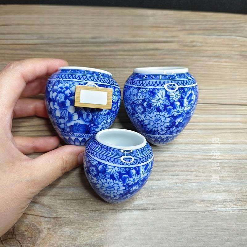 景德镇万花鸡心画眉鹩哥鸟食罐鸟杯鸟碗鸟缸品玉轩青花瓷广笼川笼