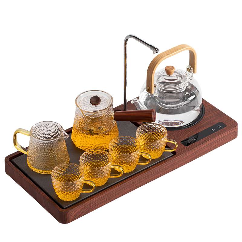 电陶炉煮茶器抽水茶盘一体全自动茶具套装家用玻璃茶壶烧水小