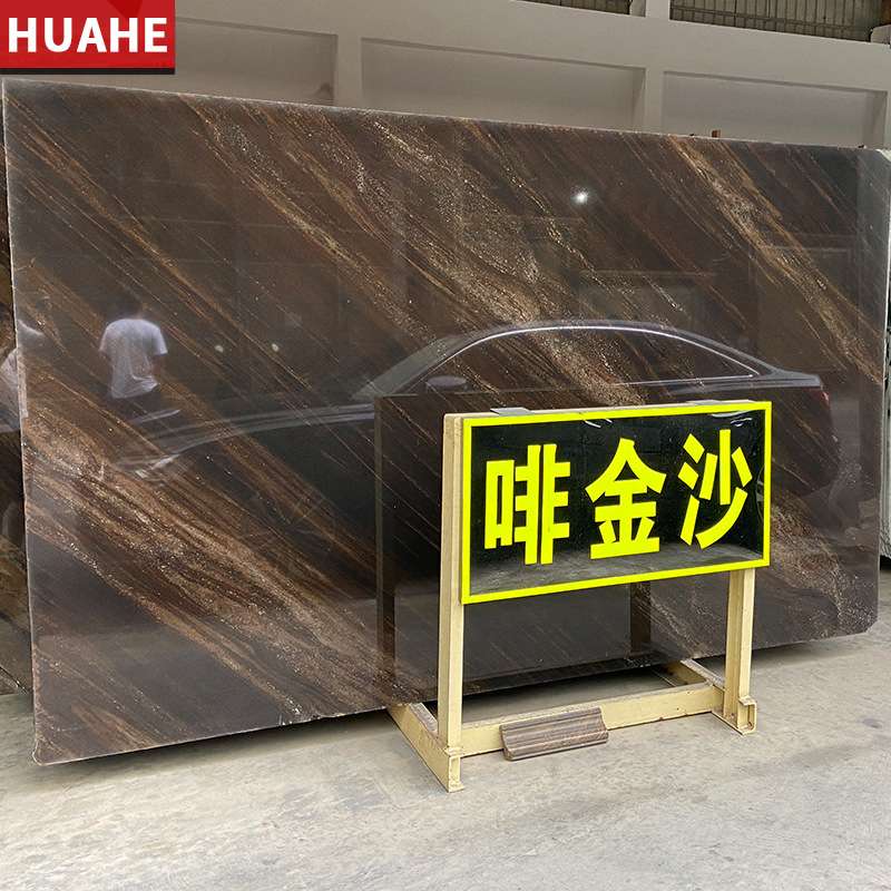 啡金沙天然大理石板 啡色奢石材酒店别墅餐厅地砖柜台楼梯加工